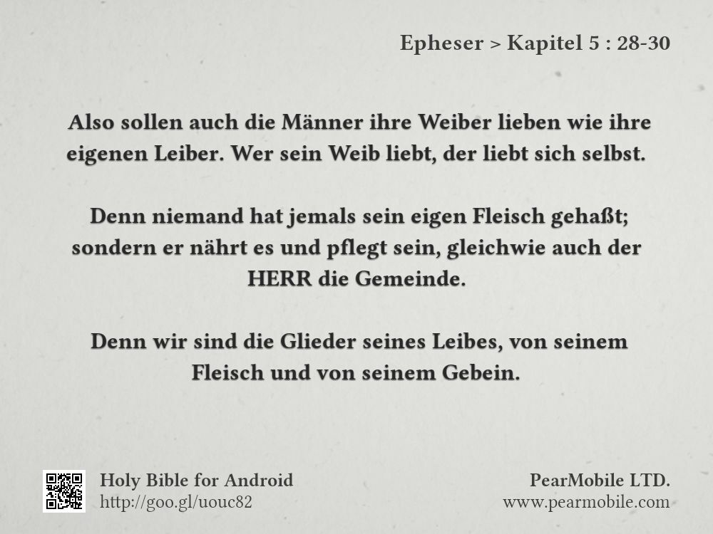 Epheser, Kapitel 5:28-30